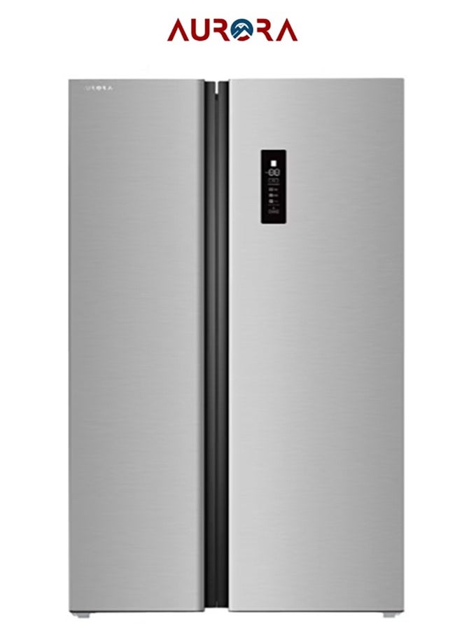 Arrow Side by Side Refrigerator 612L, No-Frost with Electric Control, LED Lighting, 5 Fridge Shelves & 5 Freezer Shelves, Energy Grade D, Elegant Blue Interior, Inox Finish | AR-840SNFT  - Image 1