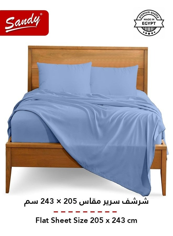 Sandy Premium Hotel Quality Flat Sheet, Fitted Sheet and Pillow Cases, Bed Sheet 4 Pieces Set, Soft & Breathable and Cooling, Full Size (205 x 243 cm & 140 x 200 +30 cm), Royal Blue - Image 4