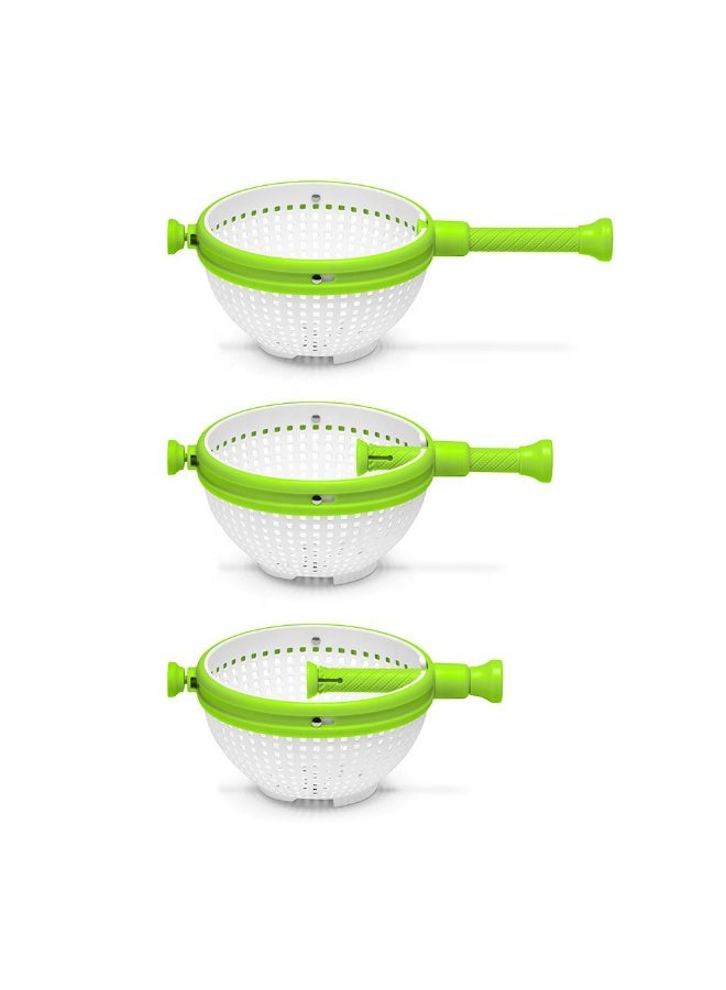Spina 2-In-1 Easy-To-Use, Collapsible Salad Spinner u0026 Straining Colander for Salad, Fruit, Vegetable, Lettuce - Image 5