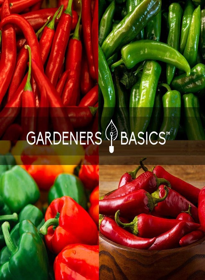 Gardeners Basics أساسيات البستانيين، بذور الفلفل للزراعة 8 أنواع عبوة، هالبينو، هابانيرو، فلفل حلو، كايين، شمع حار هنغاري، أنهايم، سيرانو، بذور كوبا نيل للإرث للزراعة في الحديقة غير معدلة وراثيًا - Image 5