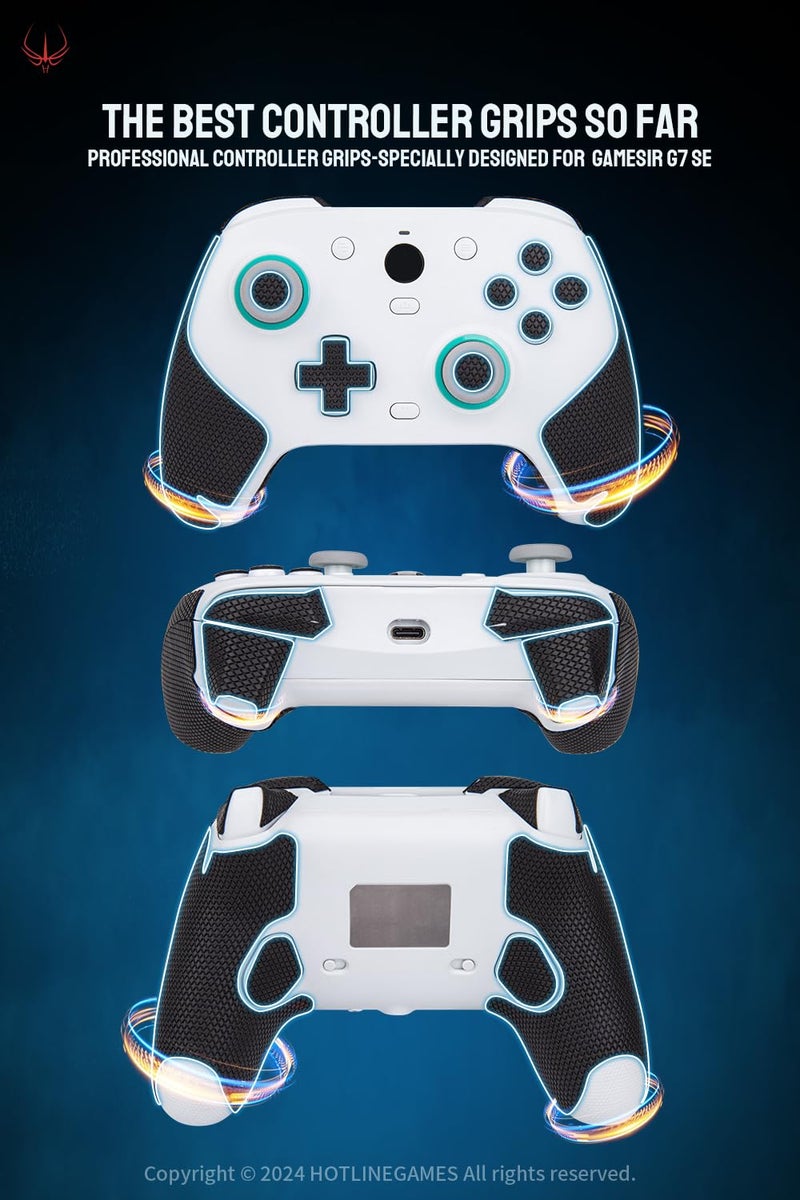 HOTLINE GAMES HOTLINEGAMES Controller Grips Tape Compatible with Gamesir G7 Pro / G7 SE / G7 HE Controller Accessories, Non-Slip, Sweat-Absorbent, Textured Soft Skin Kit, Easy Apply (Handle Grips+Buttons+Triggers) - Image 2