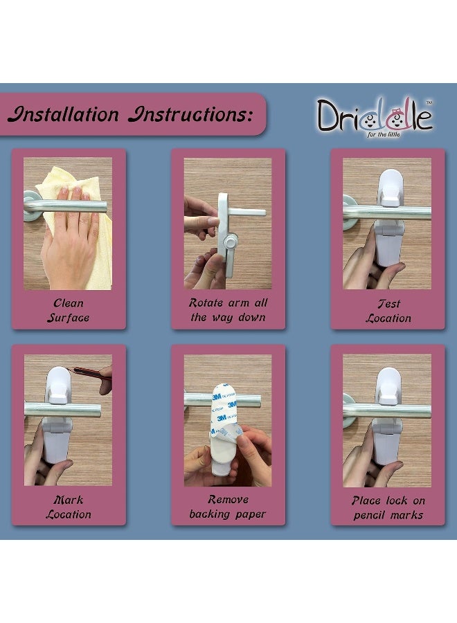 Driddle Door Lever Baby Safety Lock - Prevent Little Kids from Opening Doors with A Child Proof Door Handle Lock - 3M Adhesive - Image 5