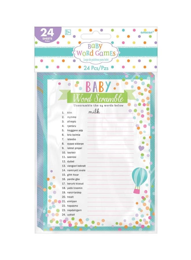 Amscan Baby Shower Word Games Sheet - Image 2