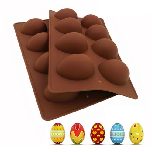 EchoDone Egg Shape Soap Mold Non Stick Silicone Half Egg Mold for Soap Making, Truffles Chocolate, Candy, Jelly, Desserts, Ice Tray Backing Set Cake Mould 2 Packs - Image 1
