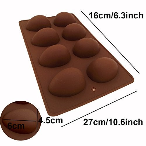 EchoDone Egg Shape Soap Mold Non Stick Silicone Half Egg Mold for Soap Making, Truffles Chocolate, Candy, Jelly, Desserts, Ice Tray Backing Set Cake Mould 2 Packs - Image 2