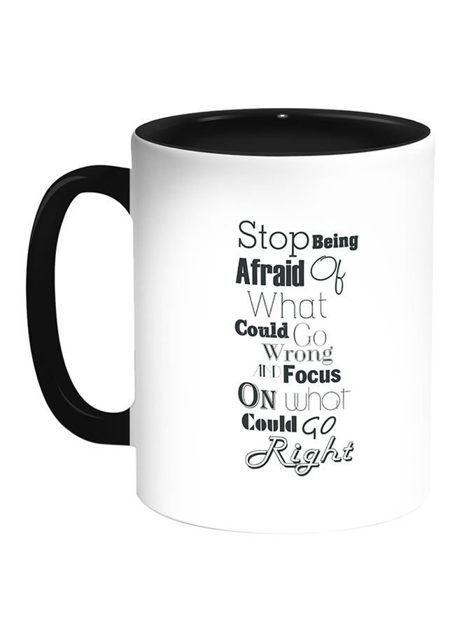 RKN English Quote Printed Coffee Mug White/Black 11ounce - Image 1