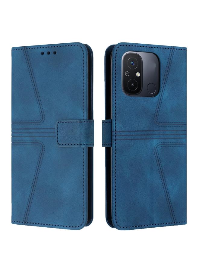 Case For Xiaomi Redmi 12C Triangle Solid Color Leather Phone Case