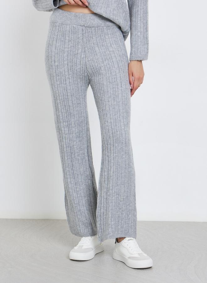 ستايلي مجموعة من سويتر محبوك مضلع مع بنطال - Image 4