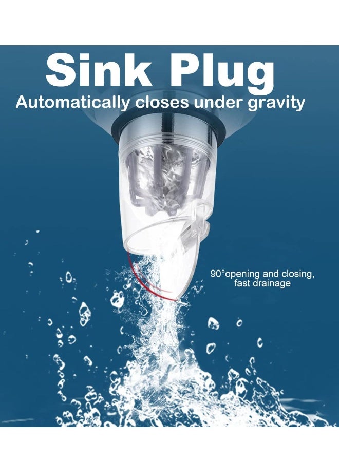 Universal Sink Plug Stopper with Hair Catcher and Removable Basket for Easy Cleaning and Odor Control - Image 2