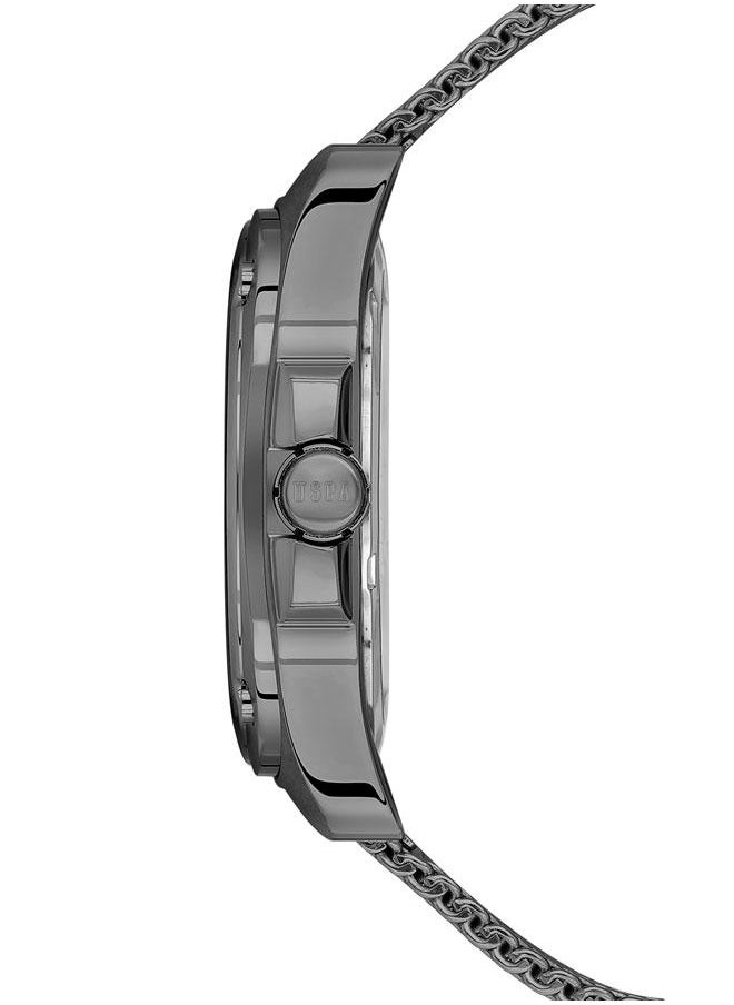 U.S. Polo Assn. - U.S. Polo Assn. Crossing 43.50mm Men's Watch with Gun-Tone Skeleton Dial and Stylish Milanese Mesh Band - A Statement of Modern Elegance - Image 1