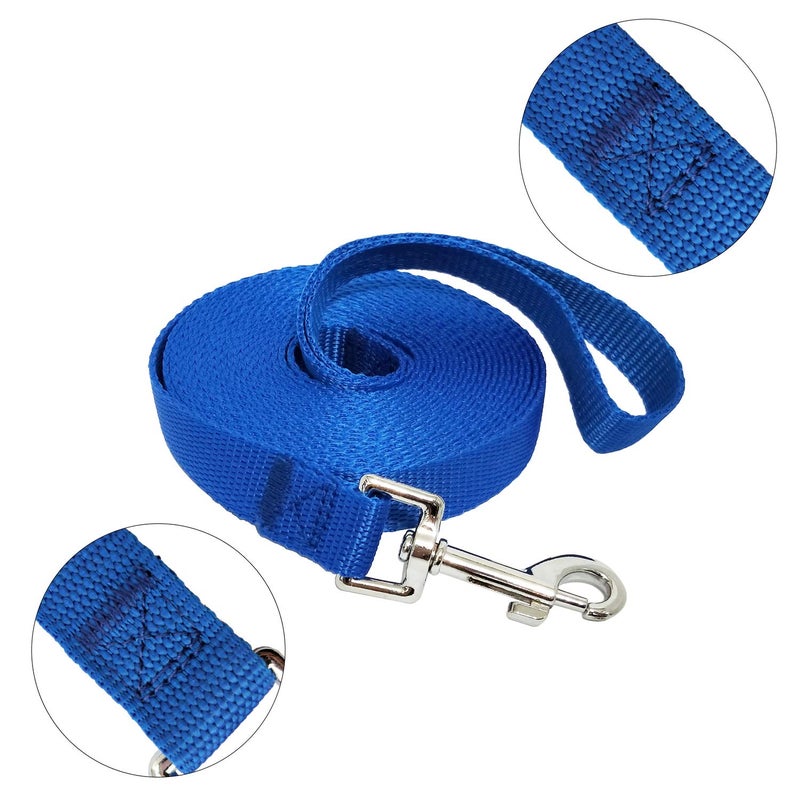 MANDAO Nylon Training Dog Leash for Small Medium Large Dogs, 15ft 20ft 30ft 50ft Long Leash Dog/Puppy Lead for Obedience Recall Training, Camping (15ft, Blue) - Image 2