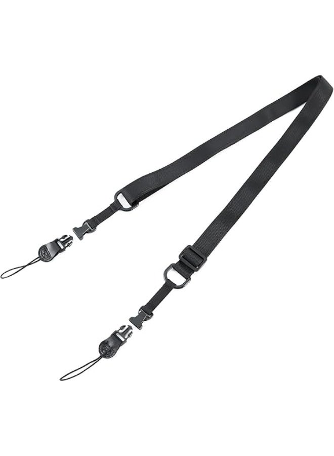 jaexest Portable Camera Strap – Adjustable & Removable Shoulder Strap – Heavy Duty Nylon Sling for Camera, Tablet Case, Duffel Bag – Universal Carrying Strap with Metal Hooks – Black - Image 3
