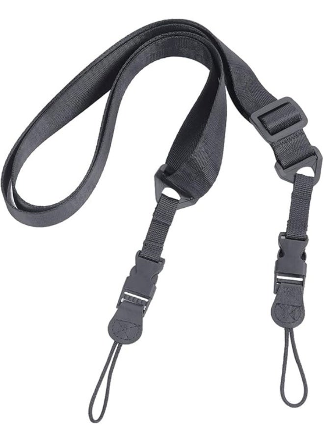 jaexest Portable Camera Strap – Adjustable & Removable Shoulder Strap – Heavy Duty Nylon Sling for Camera, Tablet Case, Duffel Bag – Universal Carrying Strap with Metal Hooks – Black - Image 1