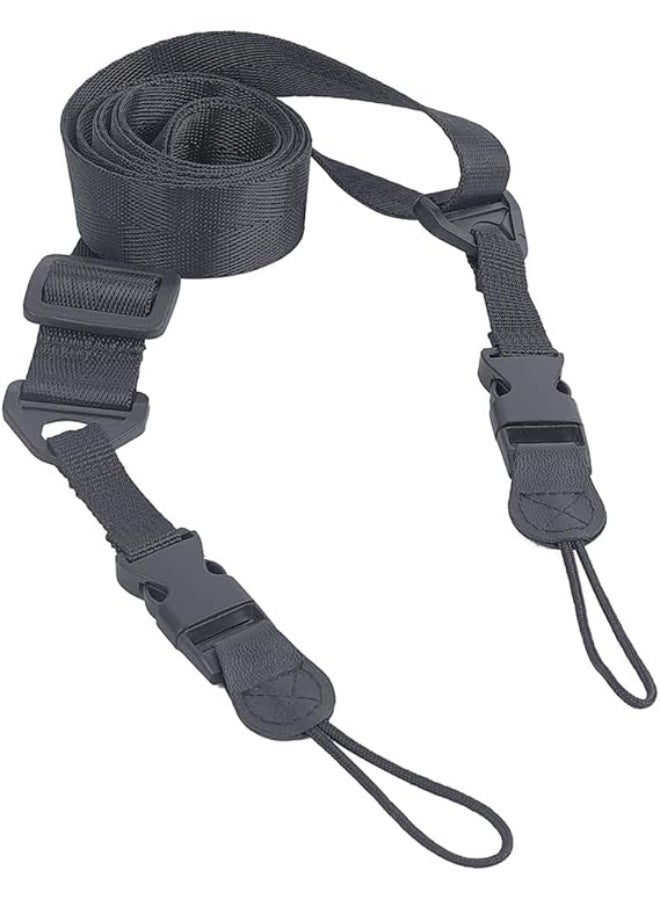 jaexest Portable Camera Strap – Adjustable & Removable Shoulder Strap – Heavy Duty Nylon Sling for Camera, Tablet Case, Duffel Bag – Universal Carrying Strap with Metal Hooks – Black - Image 2