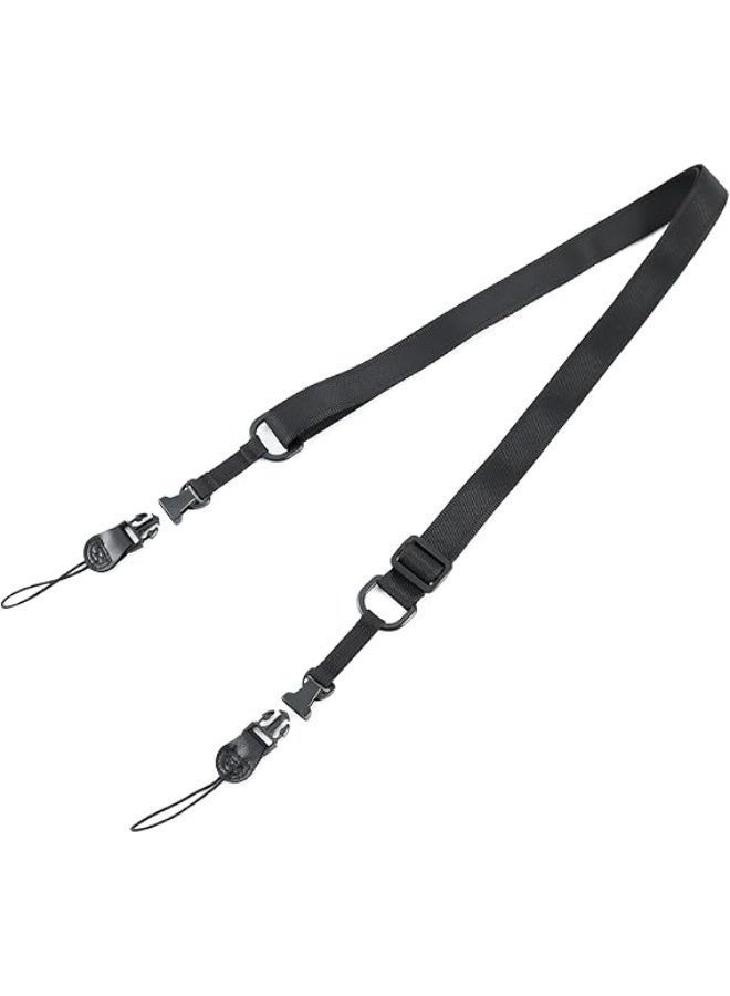 jaexest Portable Camera Strap – Adjustable & Removable Shoulder Strap – Heavy Duty Nylon Sling for Camera, Tablet Case, Duffel Bag – Universal Carrying Strap with Metal Hooks – Black - Image 3
