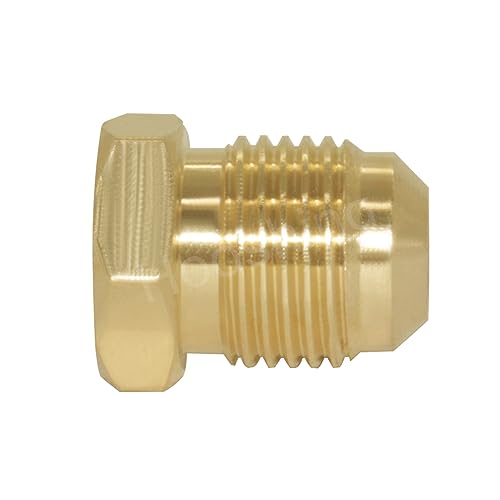 Hooshing 3/8" Tube OD Brass Flare Plug, SAE 45 Degree Flare Tube Fitting Seal Plugs, 2 Pack - Image 3