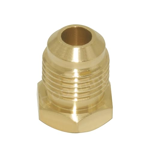 Hooshing 3/8" Tube OD Brass Flare Plug, SAE 45 Degree Flare Tube Fitting Seal Plugs, 2 Pack - Image 2