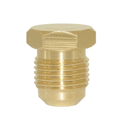 Hooshing 3/8" Tube OD Brass Flare Plug, SAE 45 Degree Flare Tube Fitting Seal Plugs, 2 Pack - Image 4