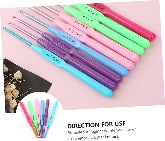 LELE Crochet Hook Needle kiroshia Set of 12 Ergonomic Design anodised Aluminium Needle with softgrip Plastic Handle for neeting,Gifting - Image 5