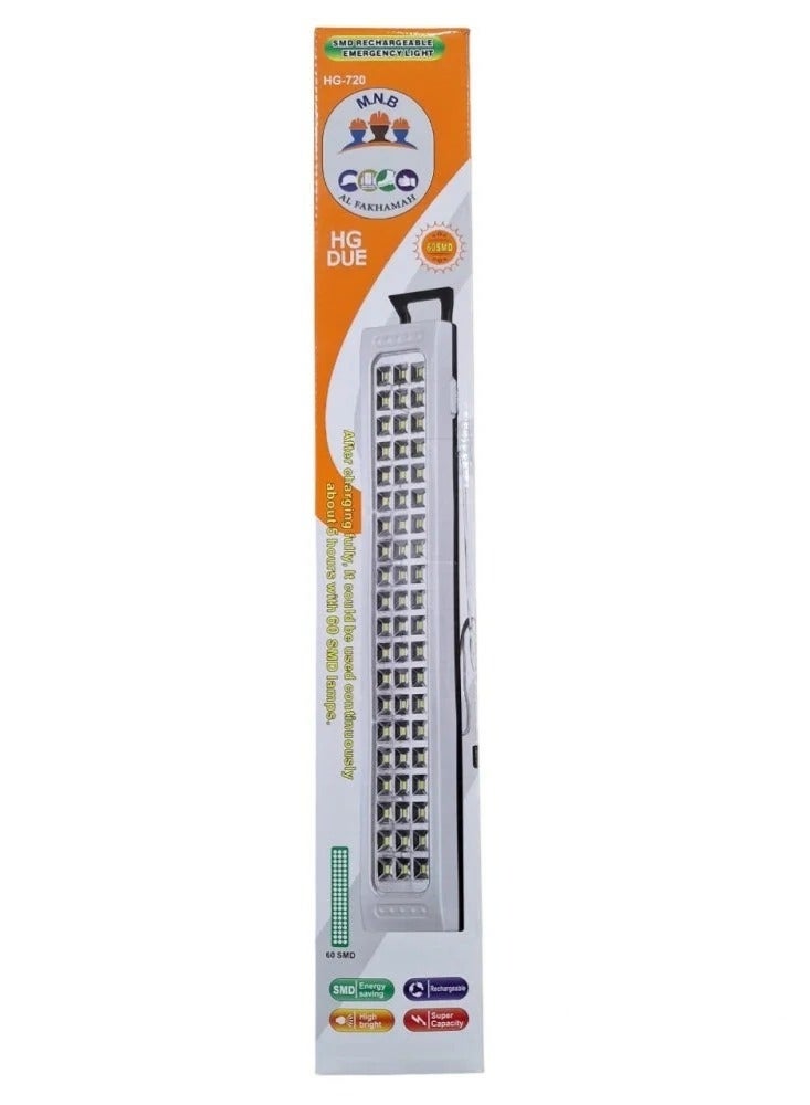 مصباح كشاف طوارئ LED/SMD متعدد الاستخدامات - قوي ومتين مع بطارية قابلة للشحن 60 لمبة SMD - Image 2