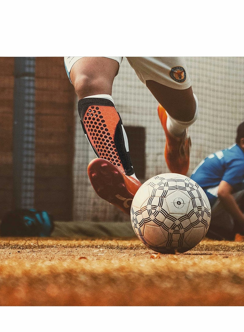 Excefore Soccer Shin Pads, Kids Soccer Shin Guards Board, Perforated Breathable & Protective Gear, Sports Safety Legs Shinguard Protector for 3-6 Years Teenagers - S - Image 2
