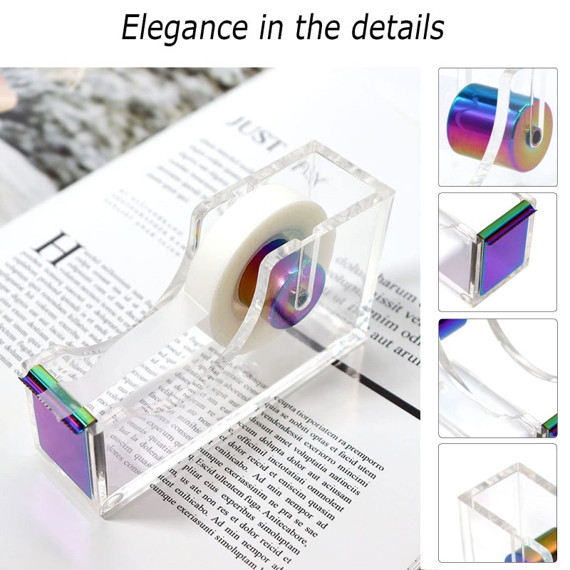 Famassi Dream Color Acrylic Stapler and Tape Dispenser Set, Office Supplies with Tape Dispenser, Stapler Remover, 2 Ballpoint Pen, Scissor, Binder Clips, Paper Clips and 1000pcs Staples - Image 4