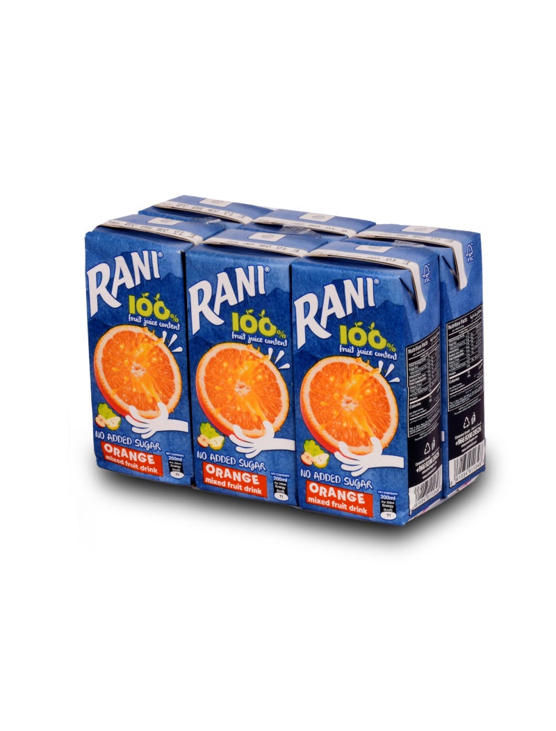 Rani Orange No Added Sugar Juice Pack 6 x 200ml - Image 3