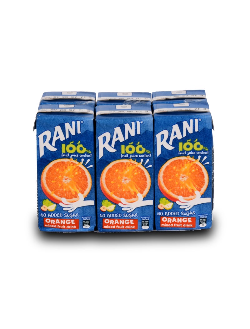 Rani Orange No Added Sugar Juice Pack 6 x 200ml - Image 1