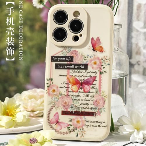R H LIFESTYLE Self Adhesive 20 Sheets Vintage Retro Decorative Nature Stickers Japanese Style Journaling Supplies Cute Stickers Set for Scrap Book (Design 4, Flowers & Petals) - Image 5