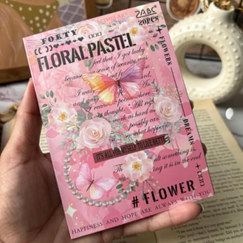 R H LIFESTYLE Self Adhesive 20 Sheets Vintage Retro Decorative Nature Stickers Japanese Style Journaling Supplies Cute Stickers Set for Scrap Book (Design 4, Flowers & Petals) - Image 3