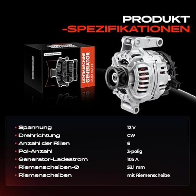 Frankberg Alternator Generator Compatible with Transit Bus FB FC FD FS FZ 2000-2006 Transit Box FA 2000-2006 Transit Platform/Chassis FM FN 2000-2006 - Image 4