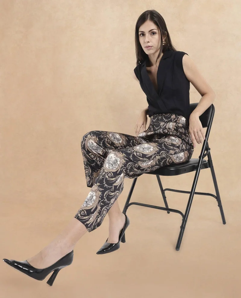 Rareism Women's Tie-Up Ankle-Length Trouser