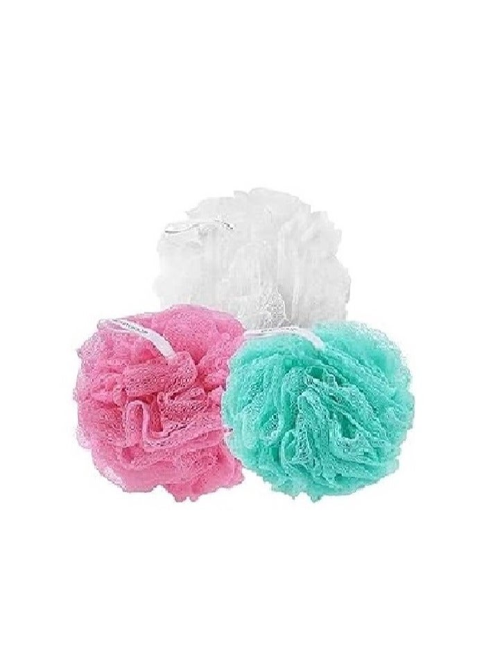 3-piece bath loofah set (different colors)