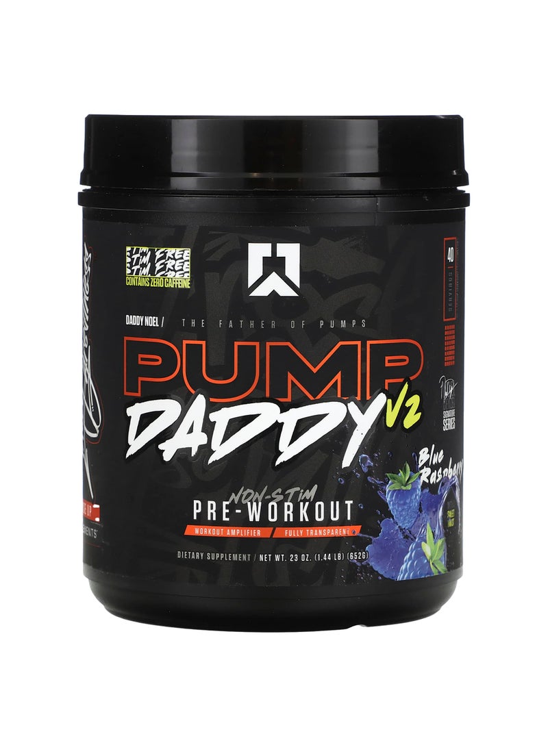 Pump Daddy V2, Non-Stim Pre-Workout, Blue Raspberry, 1.44 lb (652 g)