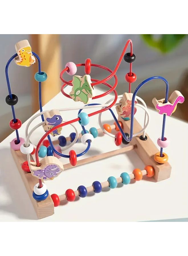 Wooden Dinosaur Abacus Toy Multifunctional Educational Math Learning Focus Hand Eye Coordination - Image 4