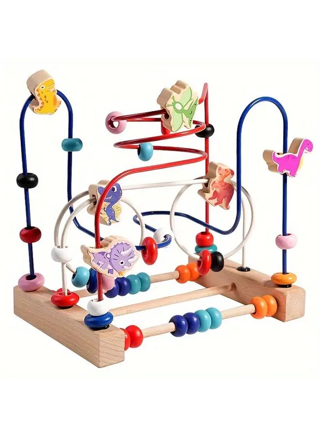 Wooden Dinosaur Abacus Toy Multifunctional Educational Math Learning Focus Hand Eye Coordination - Image 5