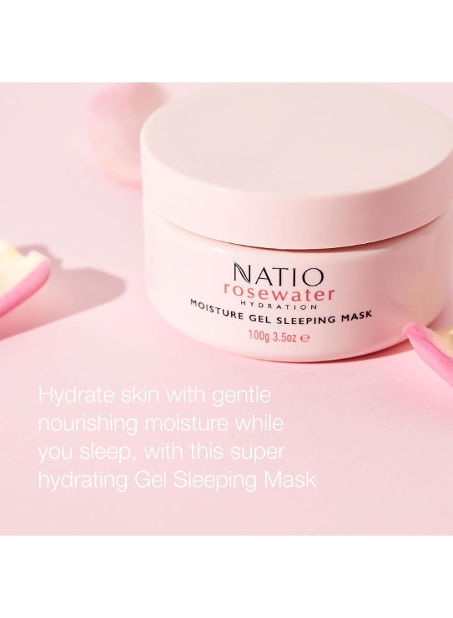 Natio Australia Rosewater Hydration Moisture Gel Sleeping Mask, 100 ml - Nighttime Rosewater Face Cream - Face Moisturizer for Overnight Hydration - Image 2