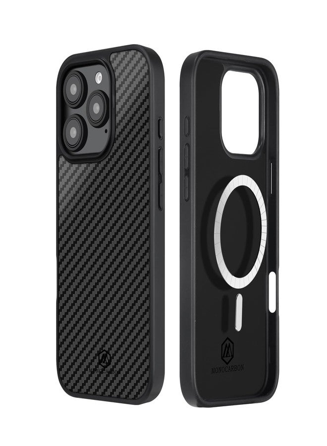 MONOCARBON Real Forged Carbon Fiber Hard Cover Case for iPhone 16 Pro Max | Military Grade, 6.9 in, Dropproof, Compatible with MagSafe, Heavy Duty Case, with Camera Protection, Wrapped Edge - Image 1
