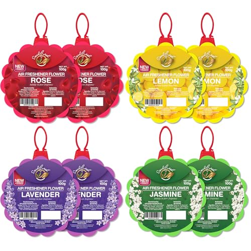 SOULFRESH Air Freshener flower Rose, Lavender, Jasmine, Citrus Block for Bathroom and Toilet 100gm Each - 4 Flower - Image 1