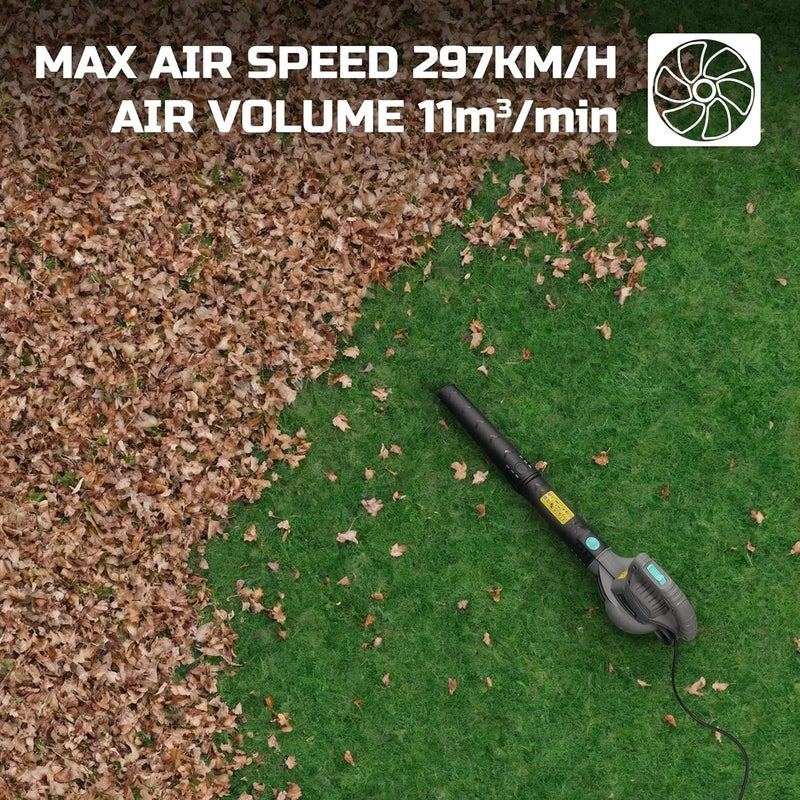 BLUEMARS Leaf Blower Set by Bluemars - Powerful 3000W, 8m Corded Garden Blower with Garden Leaf Grabbers & Heavy Duty Garden Waste Bags with Handles (262L) - Image 4