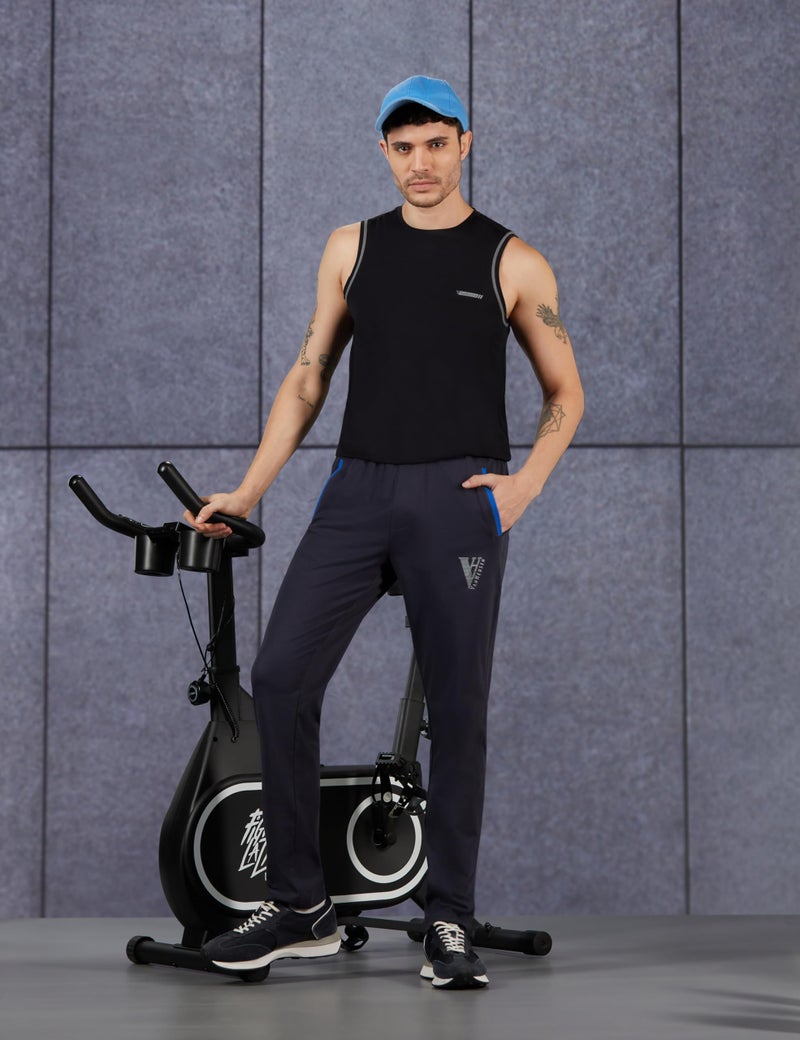 Van Heusen Men Athleisure Smart Tech Regular Fit Trackpants - Easy Stain Release, Anti Stat, Ultra Soft_50043_Graphite_M | Rise Style: Mid Rise - Image 2