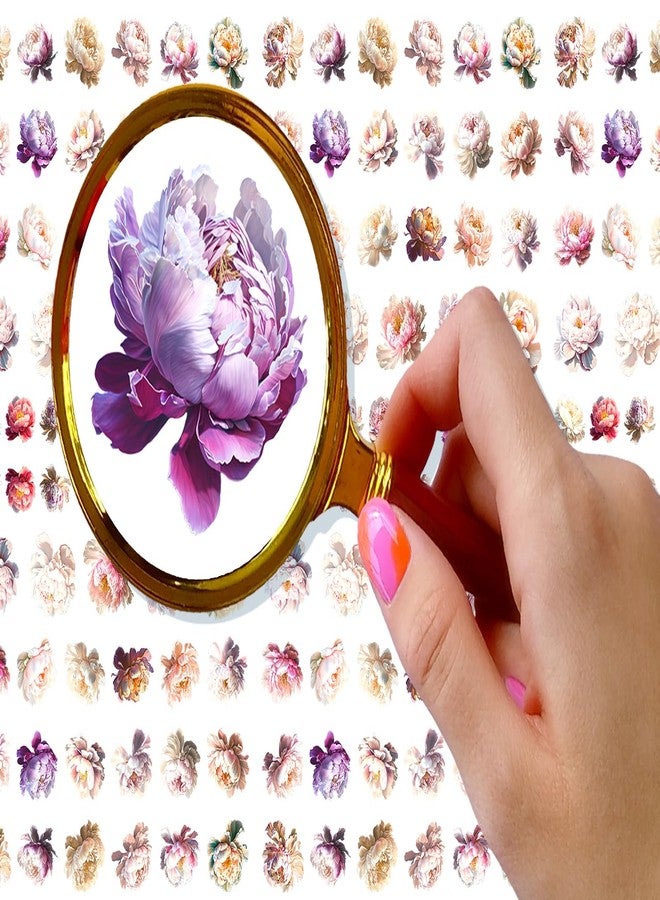 Flonz Nail Stickers Decals (5 Sheets) FLONZNAIL White and Light Pink Peony Flower Heads Vintage Styled Nail Decor - Image 3