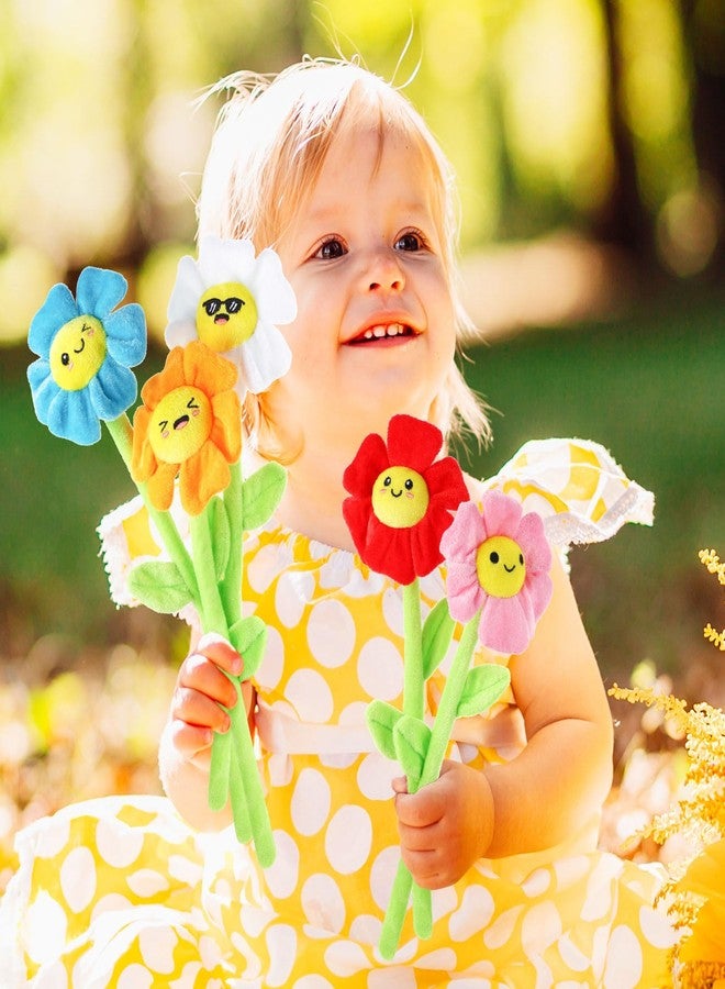 ZJoey 18 Pcs Plush Smile Flower Stuffed Bendable Stems Plush Bouquet Toy Soft Floral 12.6 Inch for Graduation 2025 Mother's Day Valentines Day Girl Girlfriend Wife Family and Friends(Elegant Style) - Image 4