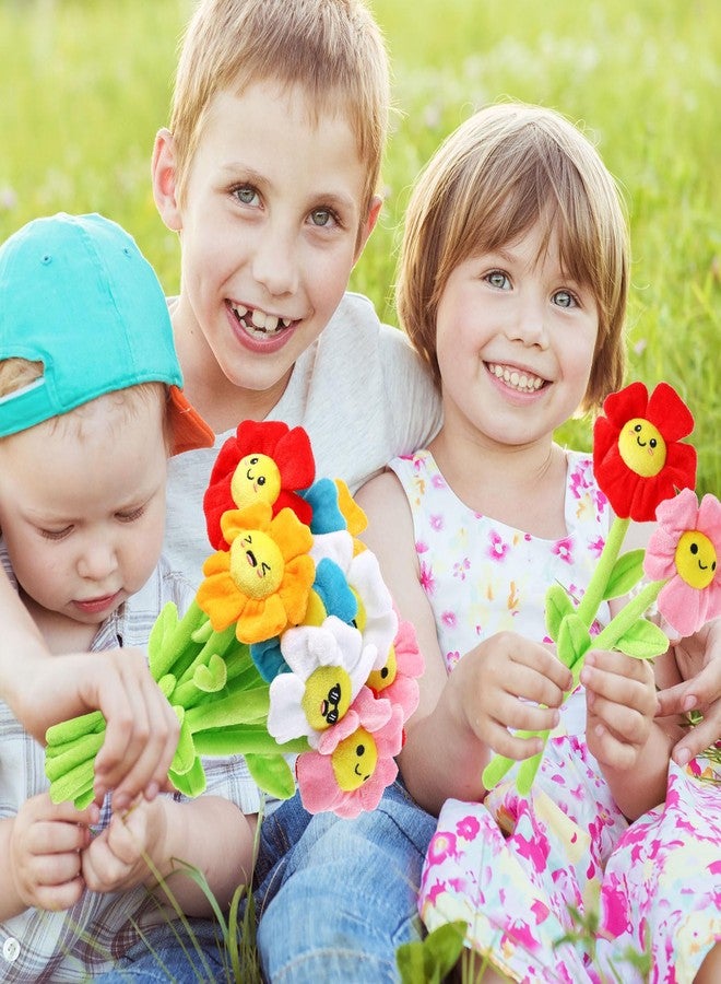 ZJoey 18 Pcs Plush Smile Flower Stuffed Bendable Stems Plush Bouquet Toy Soft Floral 12.6 Inch for Graduation 2025 Mother's Day Valentines Day Girl Girlfriend Wife Family and Friends(Elegant Style) - Image 5