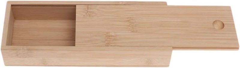SUPVOX Wooden Pencil Box,Wood Brush Box with Sliding Lid for DIY Artist Tool and Brush Storage -7.4 x 2.8 x 1.2 inches, Rectangle - Image 1
