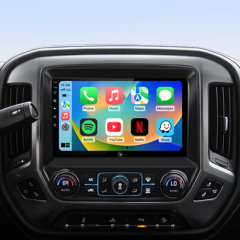 RUICAR 102 Car Radio Stereo for Chevy Silverado 2014 2015 2016 2017 2018 GMC Sierra Replacement Upgrade 5G WiFi 264G Wireless CarplayAndroid AutoGPSBluetoothFM Radio1080P SWC - Image 2