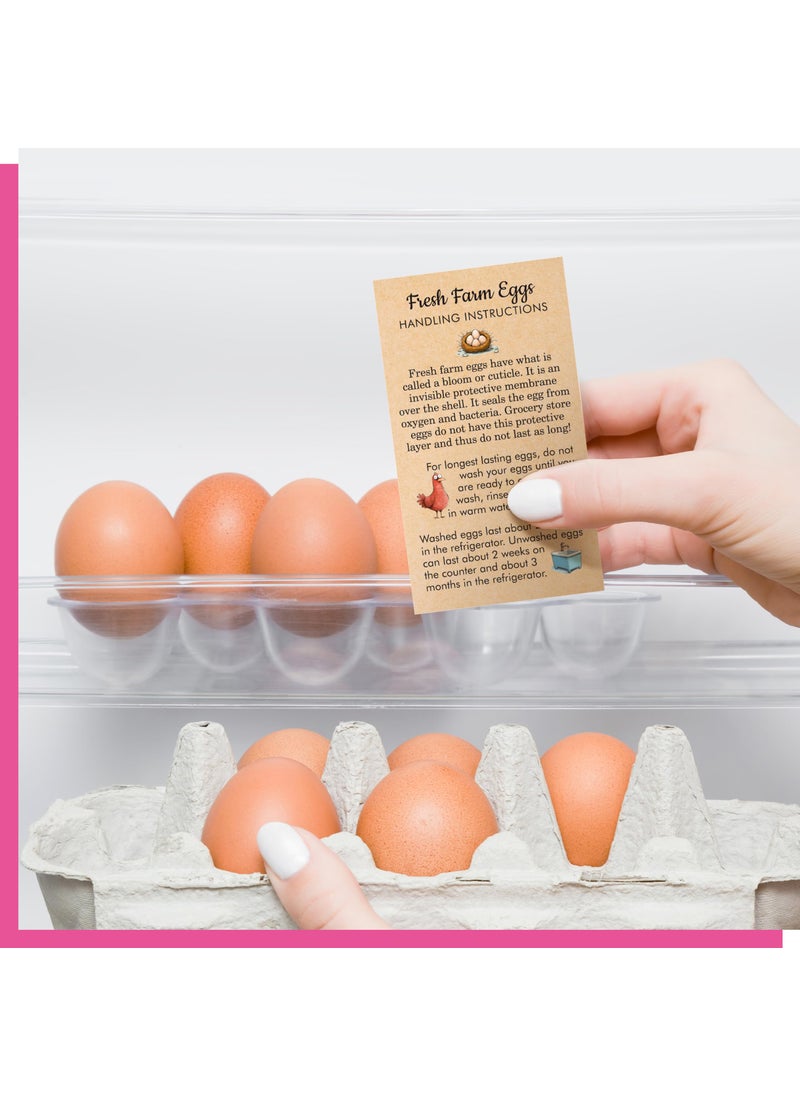 Gethelud 200 PCS Egg Handling Instruction Cards, Double-sided Printing Egg Stamps with Washed/Unwashed Fresh Egg Care Accessories Card Labels for Farm Fresh Eggs (3.5” x 2”)  - Image 5