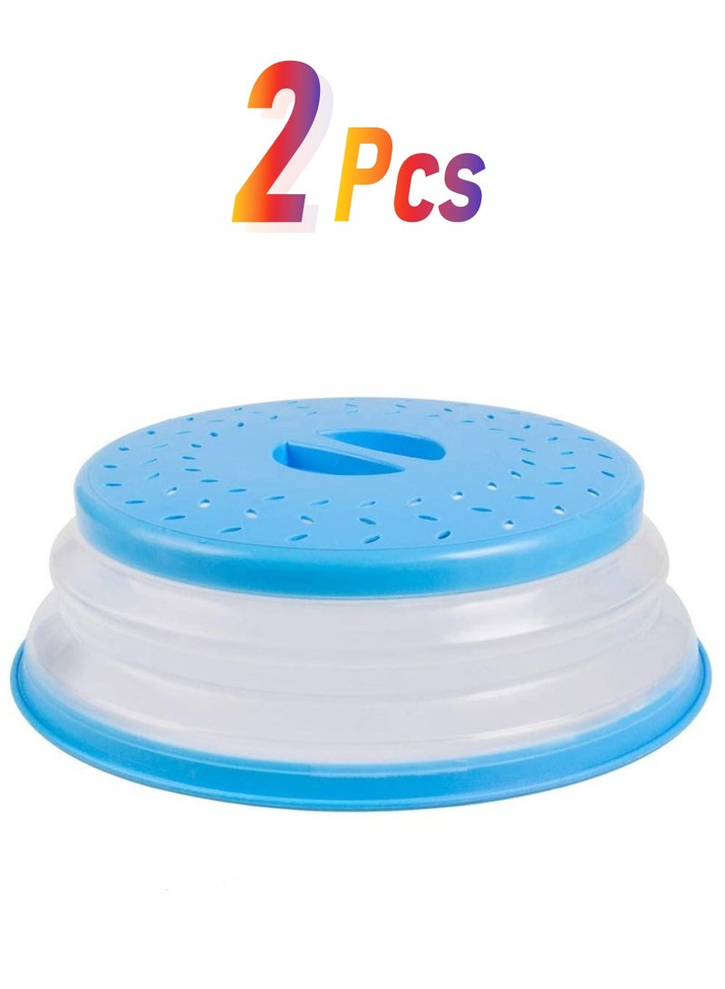 Y&D [2 Pack]Microwave Splatter Cover Vented Collapsible Microwave Food With Easy Grip Handle, Dishwasher-Safe, BPA-Free Silicone & Plastic, 10.5" Round  - Image 1