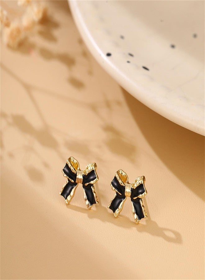 RLHRNDE 8 Pairs Gold Bow Earrings Set for Women Small Classic Bow Stud Earrings Colorful Romantic Ribbon Earrings Dainty Trendy Wedding Party Christmas Jewelry Gifts (Colorful) - Image 5