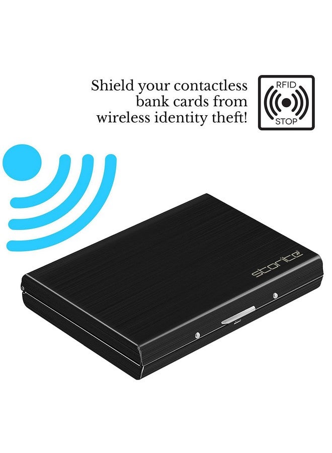 Storite Storite Black 10 Slots RFID Protected Metal Credit Debit ATM Card Holder Case Wallet for Men Women (10cm x 7.5cm x 1.8cm)  - Image 5
